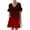 B39 Red womens summer dresses clearance under $5, variant on Women Dresses under $10! Cagogo Dresses for Women Summer 2025 V Neck Ruffle Sleeve A Line Tiered Flowy Casual Trendy Mini Beach Dress with Pockets