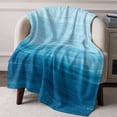 thumbnail image 3 of Throw Blanket for Couch Sky Blue Soft Fleece Flannel Blankets Cozy Lightweight Blanket for Home Sofa Living Room Oil Painting Texture Bed Throws 50" x 60", 3 of 9
