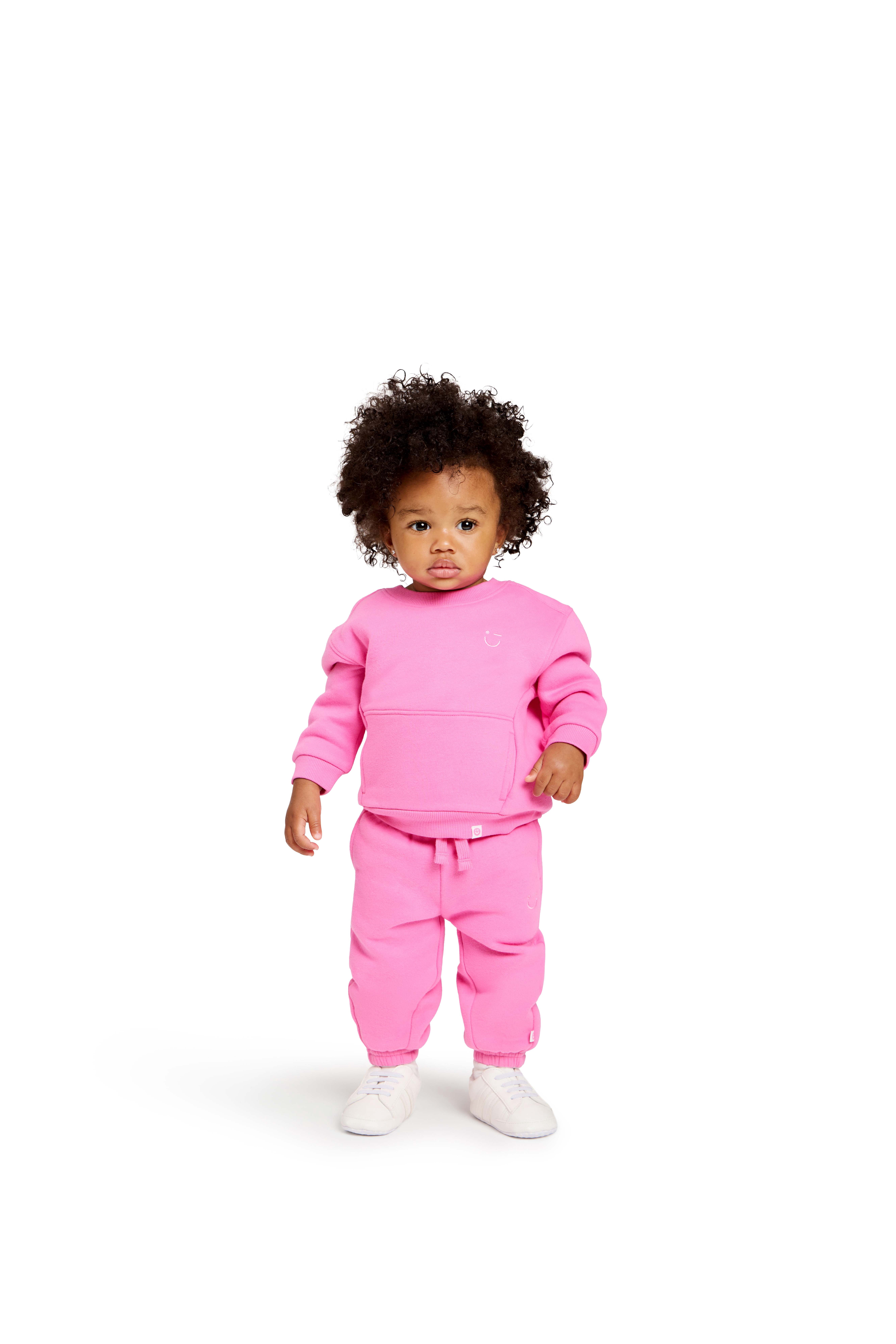 Color Mix by Garanimals Baby Butter Fleece Sweatshirt & Jogger Outfit Set, Sizes 6-24 Months