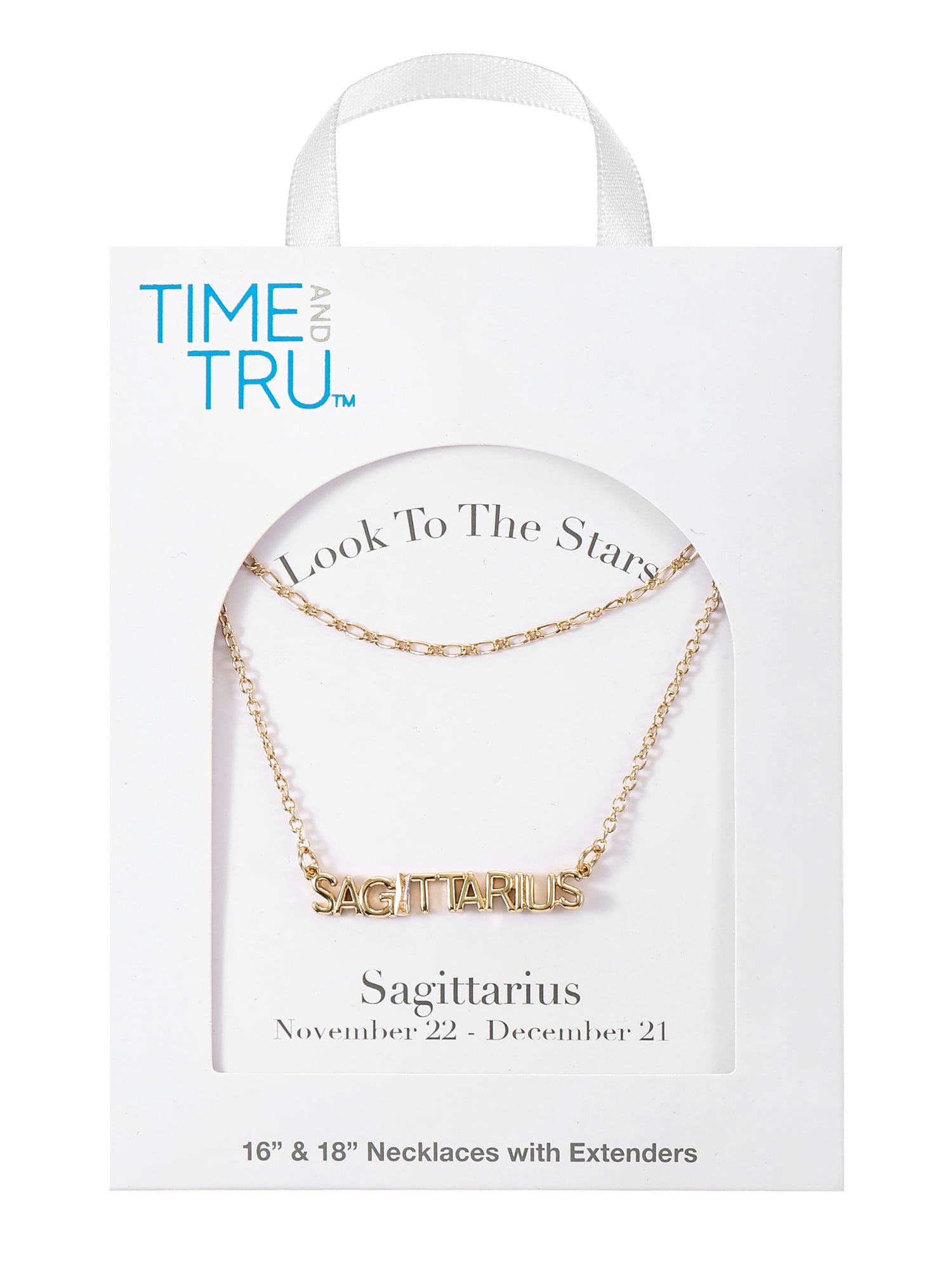 Time and Tru Goldtone Zodiac Necklace Set, 2 Pieces, Sagittarius
