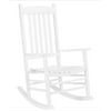 Sunisery Rocking Chair Square Wooden with High Back White Furniture