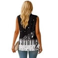 thumbnail image 3 of Psesaysky Music Piano Keyboard Print Blazer Vest Tops for Women Sleeveless Button Down Business Casual Outfits Work Suit Vests Waistcoat, Size M, 3 of 6