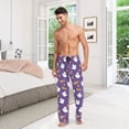thumbnail image 6 of FORMRS Mens Pajama Pants with Pockets Cotton Sleepwear Lounge Bottoms Sizes S-2XL, Purple Ghost Pattern, 6 of 7