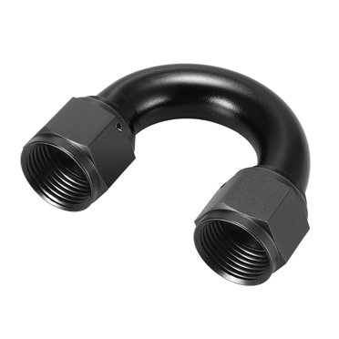 AN12 180 Degree Female Swivel Coupler Swivel Fuel Oil Hose End Fitting Adapter Connector for Car Black