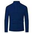 thumbnail image 2 of UVEASISHA Men's Quarter Zip Sweaters Slim Fit Casual Ribbed Knit Pullover Tops Fall Stretchy Lightweight Knitted Shirts Cozy Soft Mens Sweater Limited Time Deal Navy M, 2 of 3