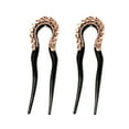 thumbnail image 1 of Xihbxyly U-Shape Crystal Rhinestone Double Prong Hair Pin Stick Hairpin Is Sweet 2pcs Clearance Items, 1 of 2