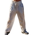 thumbnail image 3 of Women'S Wide Leg Pants Casual Drawstring Elastic Waisted Contrast Color Workout Y2K Track Pants Gray XL, 3 of 6