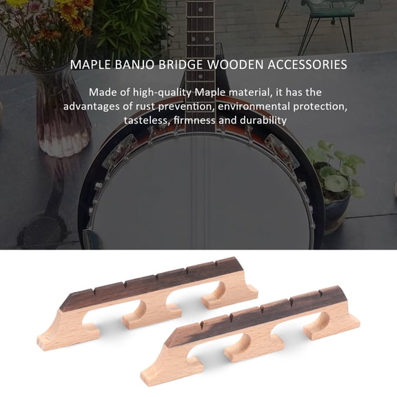 2Pcs Banjo Bridge 5-String Maple Banjo Bridge Wooden Accessories
