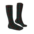 thumbnail image 3 of Balery Buffalo Plaid Dark Green Printed Novelty Socks Men's Women's Crew Socks Sports Socks Knee High Socks Cotton Socks Quirky and Cool Socks, 3 of 9