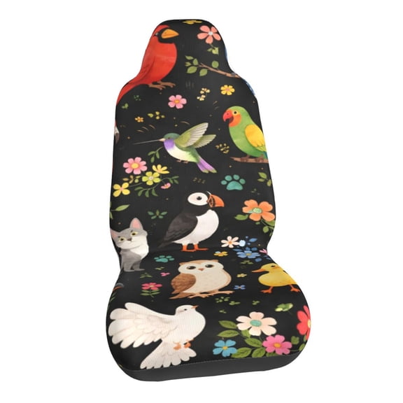 Bird Pattern Wildlife Car Seat Covers Stretch Car Seat Protectors Universal Fit