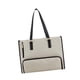 thumbnail image 5 of Bolsa de para mujer bolso de computadora acolchado para viajes de oficina de collage casual Beige, 5 of 8