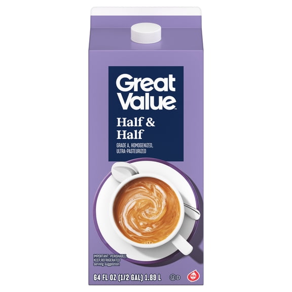 Great Value Half and Half, 64 fl oz Carton