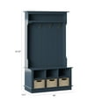 thumbnail image 3 of Twin Star Home 40" Hall Tree with Open Storage and Included Baskets, Fontana Blue, 3 of 6