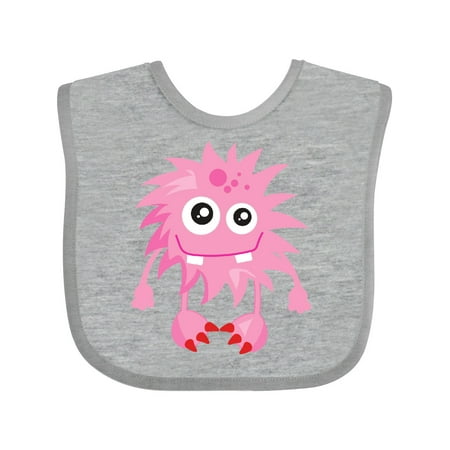 

Inktastic Furry Monster Pink Monster Cute Monster Silly Gift Baby Boy or Baby Girl Bib