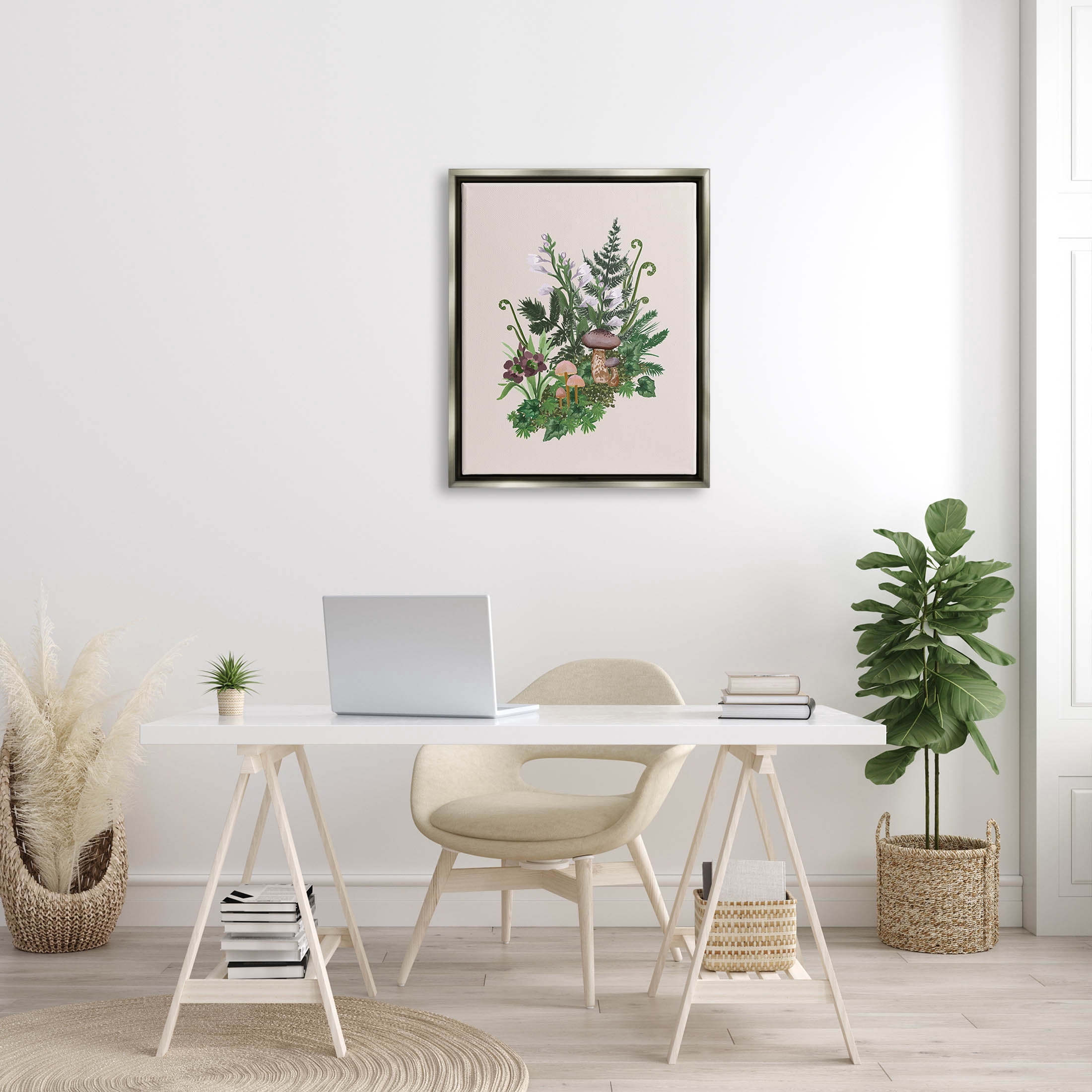 Woodland Botanical Sprouting Ferns Botanical & Floral Graphic Art Luster Gray Framed Art Print Wall Art