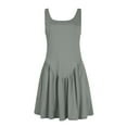 thumbnail image 4 of Offres de Liquidation d'Hiver! Robe Florale pour Femmes, Robe Décontractée pour Femmes avec Poches Robe d'Été Couleur Unie Col en V Mini Robes, Gris, TG, 4 of 9