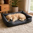 thumbnail image 4 of Linnome Cozy Oxford Cloth Pet Bed Water-Repellent Warm - All-Season Non-Stick Hair Cat Dog Bed with Grip Dots - Waterproof Fabric Pet Cushion for Indoor Small Cats Dogs, 4 of 7
