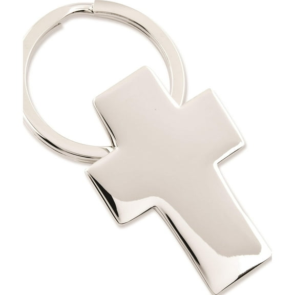 Fashion Silver-Plated Cross Key Ring (3.25 X 2) Made In China gl8583