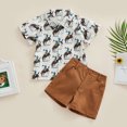thumbnail image 1 of Camisa + Pantalones Cortos De Bolsillo Baby Boys Solapa Top + Shorts Moda Camiseta de manga corta Shorts (Marrón 18-24m) Cgtredaw Para estrenar, 1 of 1