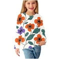 thumbnail image 6 of AJTQTH Cute Floral Pattern Print Shirts for Kids Boys Girls Long Sleeve Casual Graphic Round Neck Pullover Sweatshirts Loose Fit Cotton T-Shirts Tops Mulitcolor#10 9-10 Years, 6 of 6