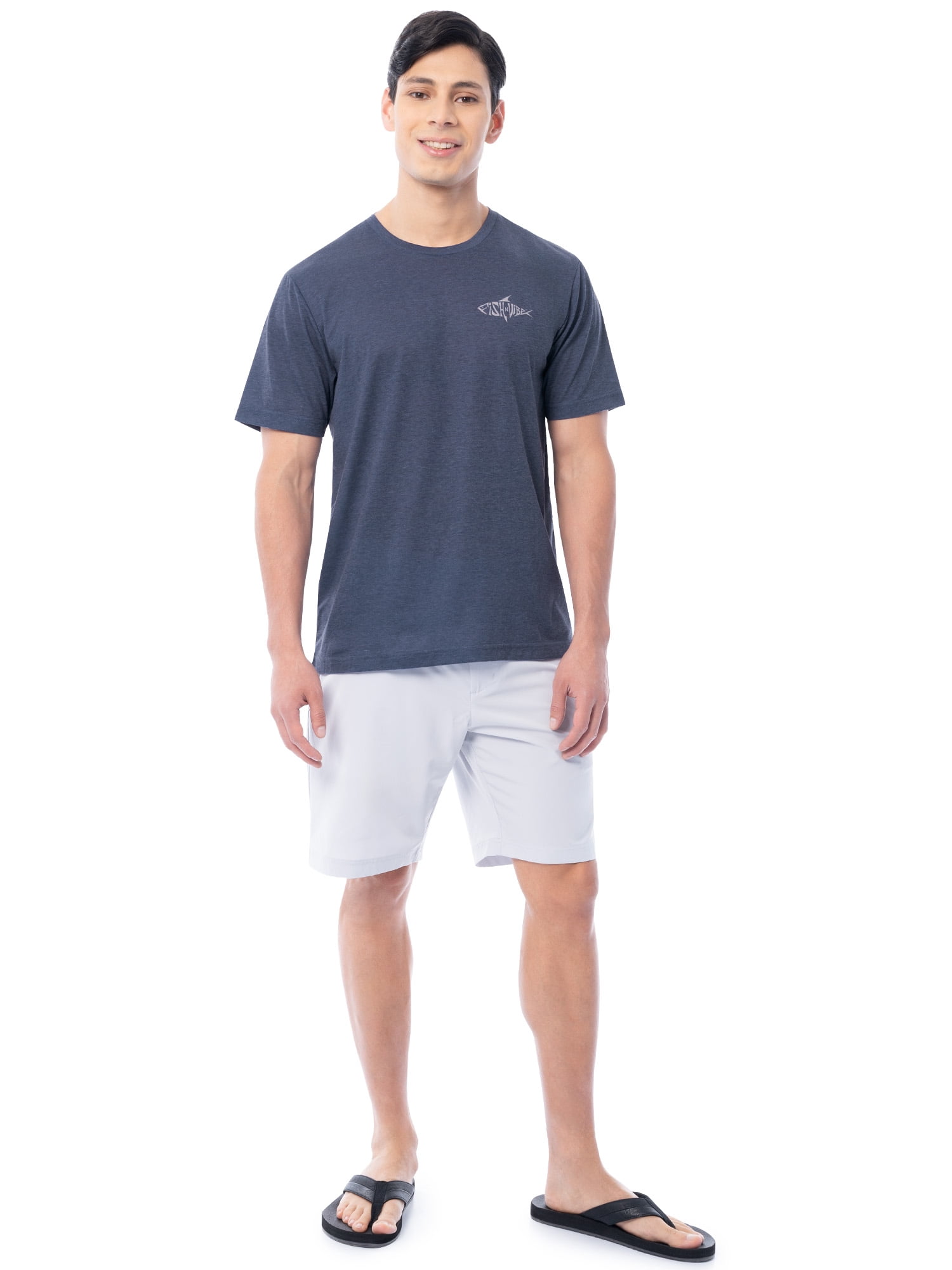 Fish N Vibe Men's Short Sleeve Fishing Performance Outdoor Graphic T-Shirt, Crown Blue, 2XL
