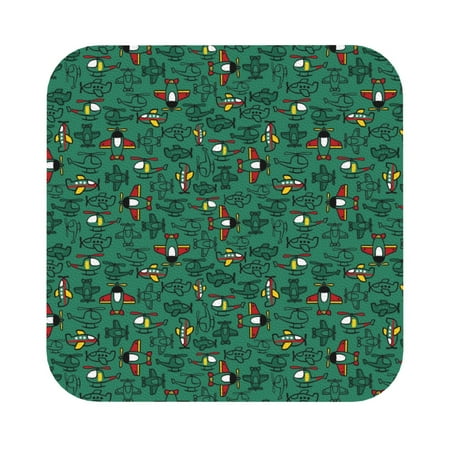 

Matuu Cartoon Air Transportation for Cup Coasters Set of 6 Leather Coasters Desk Coasters for Office Measures 4” x 4” Square