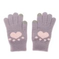 thumbnail image 1 of Guantes de invierno, lindo patrón de pata de gato, guantes de invierno tejidos, guantes gruesos hechos para durar, 1 of 9