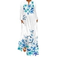 thumbnail image 2 of Robes pour Femmes Robe Longue Aguichant Imprimée Numérique Col en V avec Poches Robe à Manches Longues Robes à Manches Longues pour Femmes en Liquidation, 2 of 5