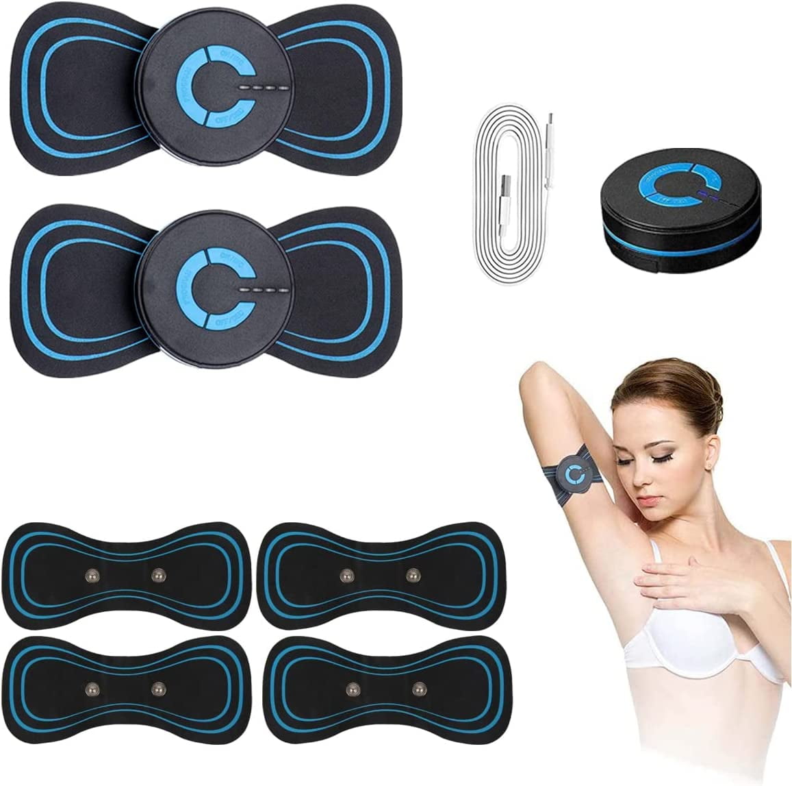 2 Pcs EMS Lymphatic Drainage Massage Pad, EMS Bioelectric Acupoints