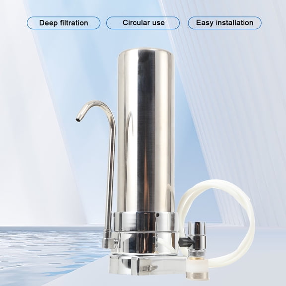TABODD Countertop Water Filter System, 304 Stainless Steel 0.5 Micron Reduces Lead
