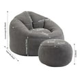thumbnail image 4 of Aukfa Bean Bag Chair, Lazy Sofa Beanbag with Ottoman for Living Room, Dorm - Gray, 4 of 8