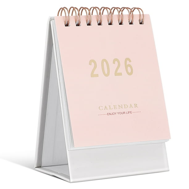 ColoMX Calendario de escritorio pequeño 2026: Calendario de mesa plegable con soporte, planificador mensual y diario para la oficina en casa.