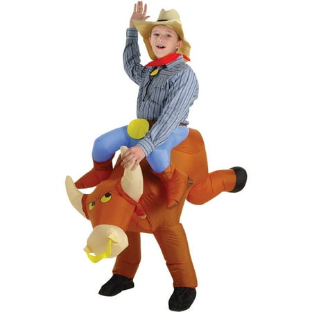 Bull Rider Kids Inflatable Boys Child Halloween Costume, One Size