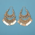 thumbnail image 6 of Grofry 1 Pair Hanging Earrings Vintage Sequin Tassel U-shaped Hollow Out Exquisite Stainless Anti-allergy Bohemian Ethnic Party Prom Dangle Earrings, 6 of 7
