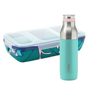 Bento Switch Up lunch box with Bottle. Leakproof with adjustable dividers and 16.9 fl oz Bottle. BPA free, dishwasher safe. Durable, food grade stainless steel. Color/print Kipling.