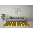 thumbnail image 3 of Ahgly Company Machine Washable Indoor Square Oriental Yellow Industrial Area Rugs, 5' Square, 3 of 4