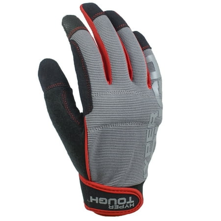 Hyper Tough HT88883-23 High Dexterity Glove, Gray and Black, No-Slip Grip, X-large