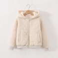 thumbnail image 5 of Curuila Child Toddler Girls Coat With Zipper Long Sleeve Solid Color Hooded Fleece Jacket For Girls Winter Warm Fashionable Outerwear Size 9-10 Years, 5 of 7