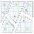 thumbnail image 1 of 5 Pieces Quilting Template Set Sewing Machine Ruler DIY Hand Patchwork Quilting Ruler Quilt Templates Square Templates, 1 of 7