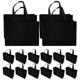 thumbnail image 1 of 20 bolsas reutilizables de tela no tejida para compras y regalos de fiesta. Bolsas de tela con asas para proyectos de bricolaje, ideales para supermercados. Color negro., 1 of 7