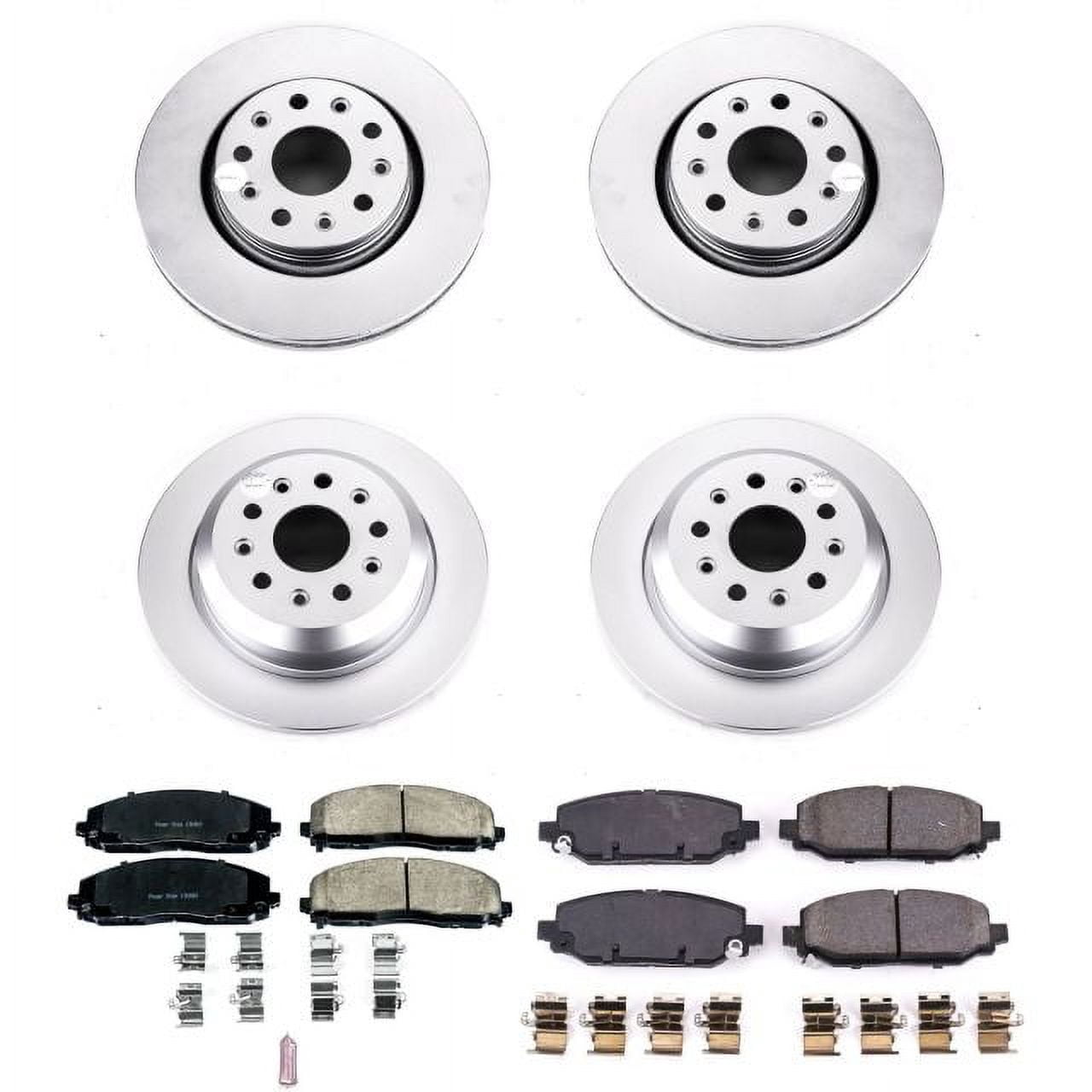 PowerStop Front and Rear Geomet Coated Brake Rotor and Pad Kit Fits: JEEP Select Models CRK7938