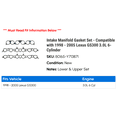 thumbnail image 2 of Intake Manifold Gasket Set - Compatible with 1998 - 2005 GS300 3.0L 6-Cylinder 1999 2000 2001 2002 2003 2004, 2 of 2