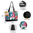 thumbnail image 2 of FORMRS Canvas Laptop Tote Bag for Women with 15.6" Computer Compartments Shoulder Handbag, Purple Triangles, 2 of 7