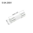 thumbnail image 2 of Fusibles de cartucho automotriz 0.5A AC 250V 5x20mm de cerámica de acción rápida para amplificador de coche, lámpara de ahorro de energía, balasto 6pcs, 2 of 5