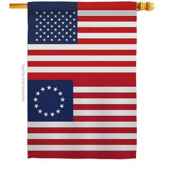 Americana Home & Garden H140828-BO 28 x 40 in. USA Betsy Ross American Historic Vertical House Flag with Double-Sided Decorative Banner Garden Yard Gift