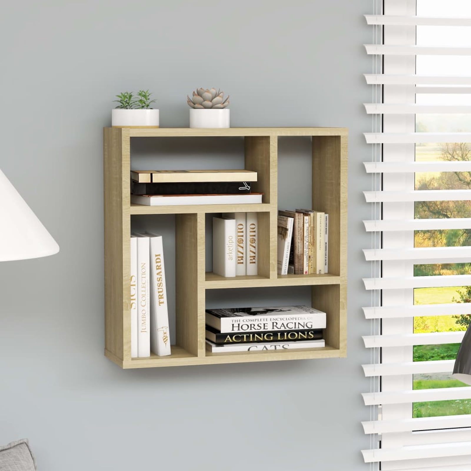 Wall Shelf Sonoma Oak 17.8"x6.3"x17.8" Chipboard