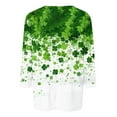 thumbnail image 4 of Gamivast Womens St Patricks Day Sweatshirts Plus Size Holiday 3/4 Sleeve Crew Neck Going out Tops Vintage Clover Graphic Tunic Shirt Spring Fashion Outfits, 4 of 5