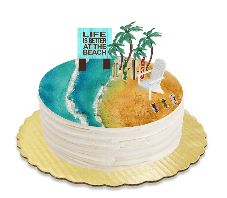 3 plastique Palmiers birthday cake topper decoration