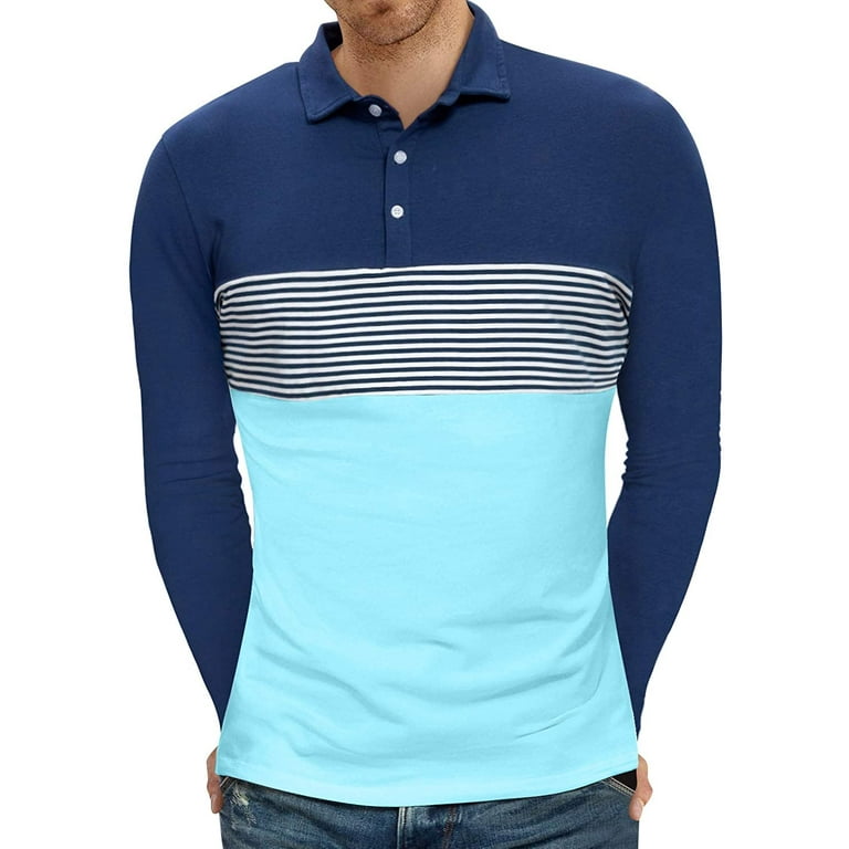 Blue long sleeved slim fit Polo shirt