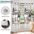 thumbnail image 5 of Horse Farmhouse Semi Sheer Curtains 2 Panels Faux Linen Voile Sheer Drapes for Office Living Room 63x42in, 5 of 7